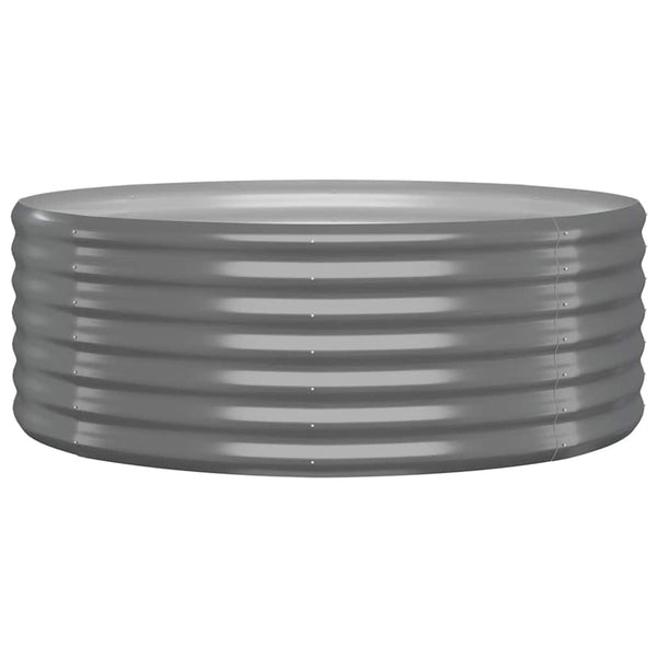 vidaXL Raised Garden Bed Galvanized Steel 100x100x36 cm Grey