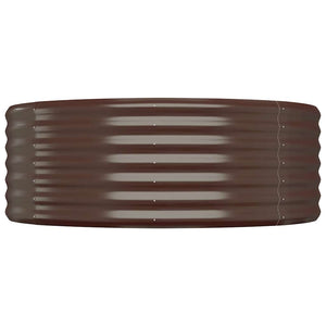 vidaXL Raised Garden Bed Galvanized Steel 100x100x36 cm Brown
