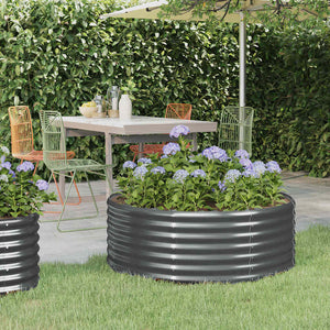 vidaXL Raised Garden Bed Galvanized Steel 100x100x36 cm Anthracite