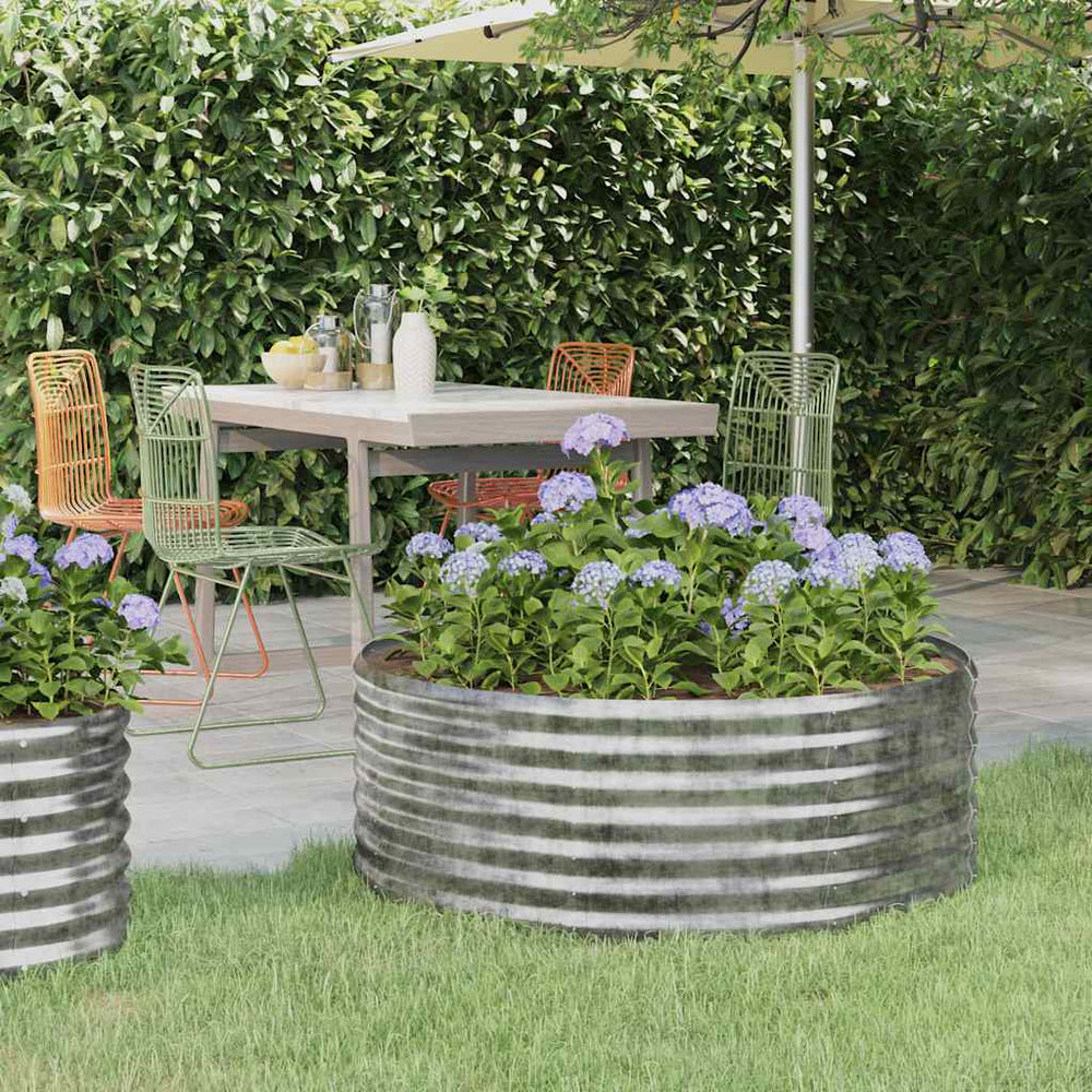 vidaXL Raised Garden Bed Galvanized Steel 100x100x36 cm Silver