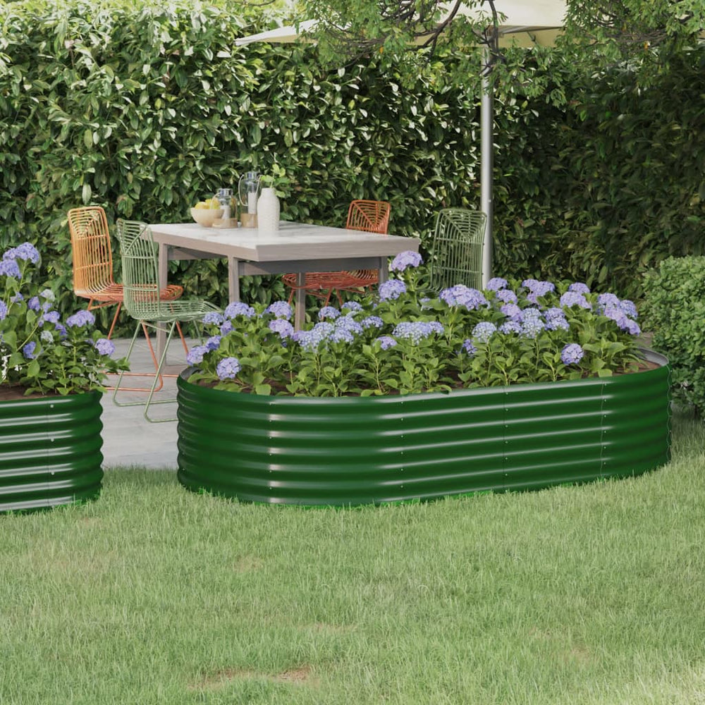 vidaXL Raised Garden Bed Galvanized Steel 175x100x36 cm Green