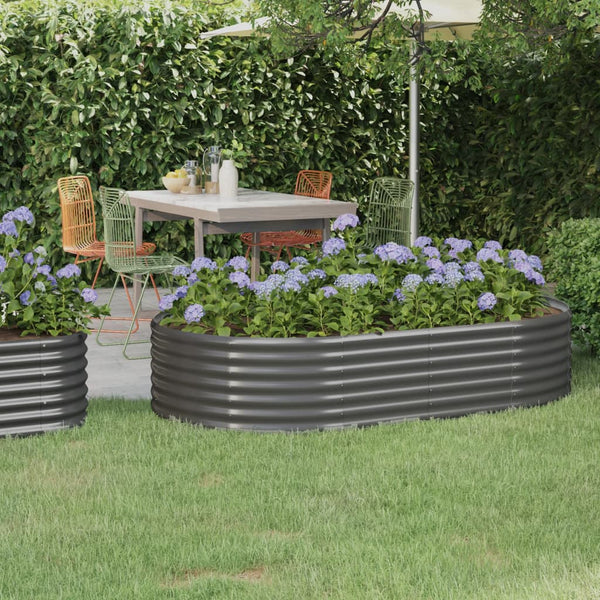 vidaXL Raised Garden Bed Galvanized Steel 175x100x36 cm Grey