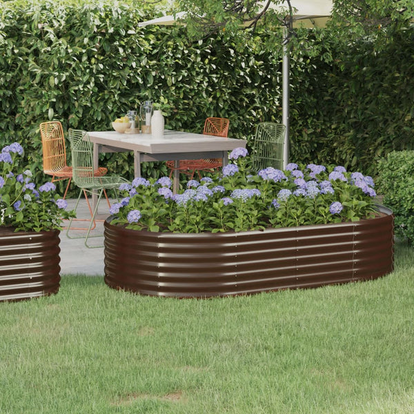 vidaXL Raised Garden Bed Galvanized Steel 175x100x36 cm Brown