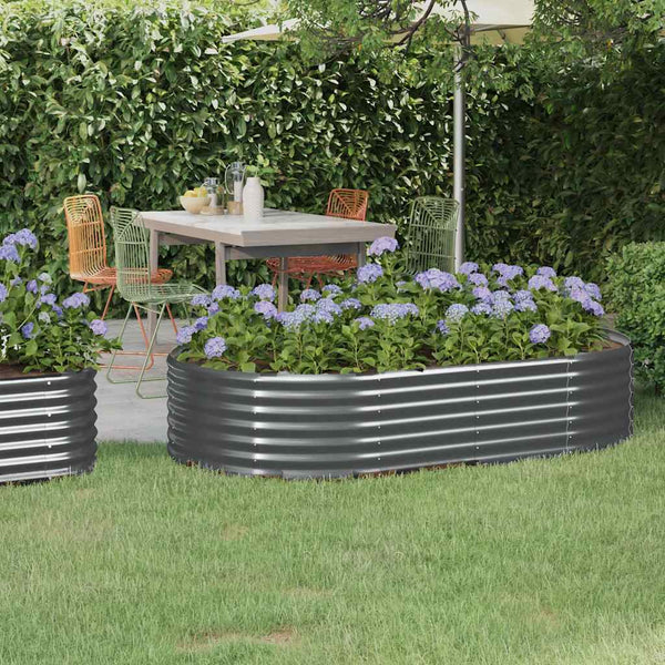 vidaXL Raised Garden Bed Galvanized Steel 175x100x36 cm Anthracite