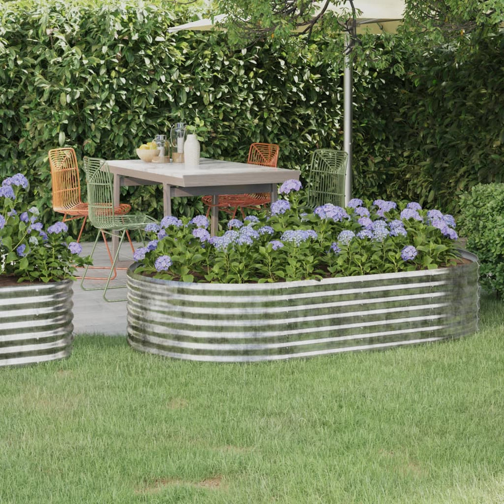 vidaXL Raised Garden Bed Galvanized Steel 175x100x36 cm Silver