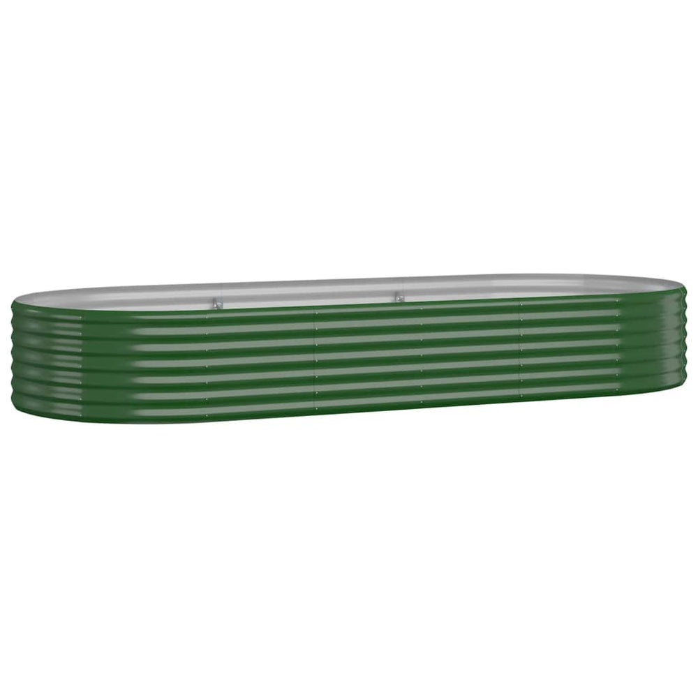 vidaXL Raised Garden Bed Galvanized Steel 249x100x36 cm Green