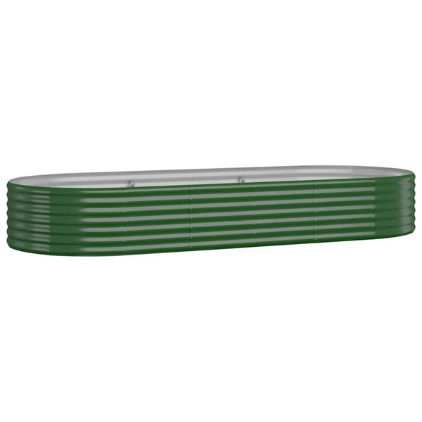 vidaXL Raised Garden Bed Galvanized Steel 249x100x36 cm Green