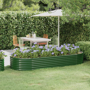 vidaXL Raised Garden Bed Galvanized Steel 249x100x36 cm Green