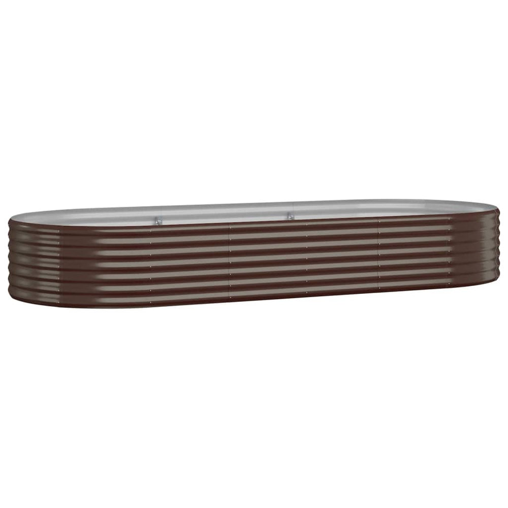 vidaXL Raised Garden Bed Galvanized Steel 249x100x36 cm Brown