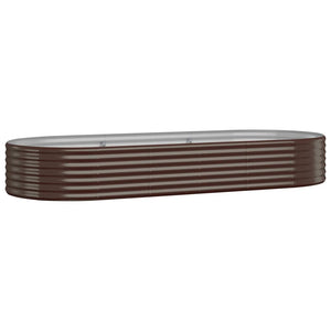 vidaXL Raised Garden Bed Galvanized Steel 249x100x36 cm Brown