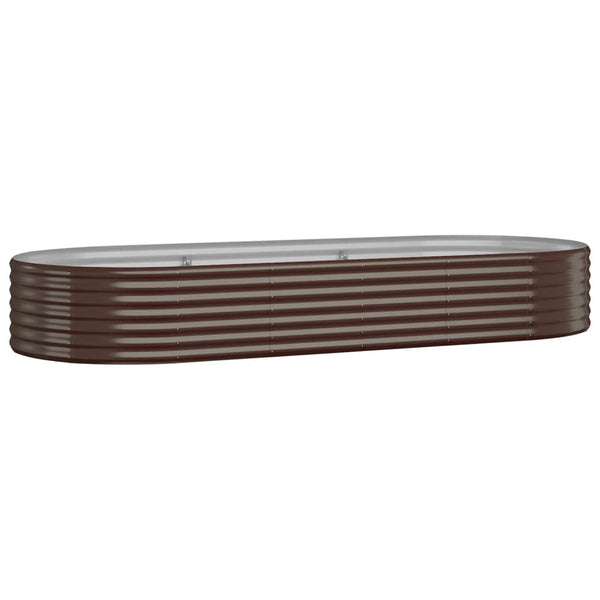 vidaXL Raised Garden Bed Galvanized Steel 249x100x36 cm Brown