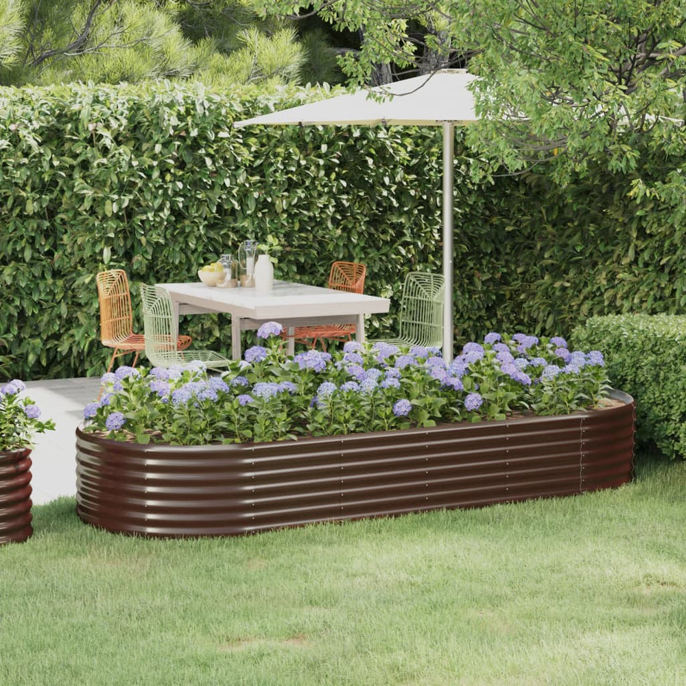 vidaXL Raised Garden Bed Galvanized Steel 249x100x36 cm Brown