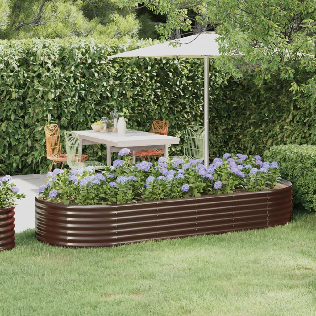 vidaXL Raised Garden Bed Galvanized Steel 249x100x36 cm Brown