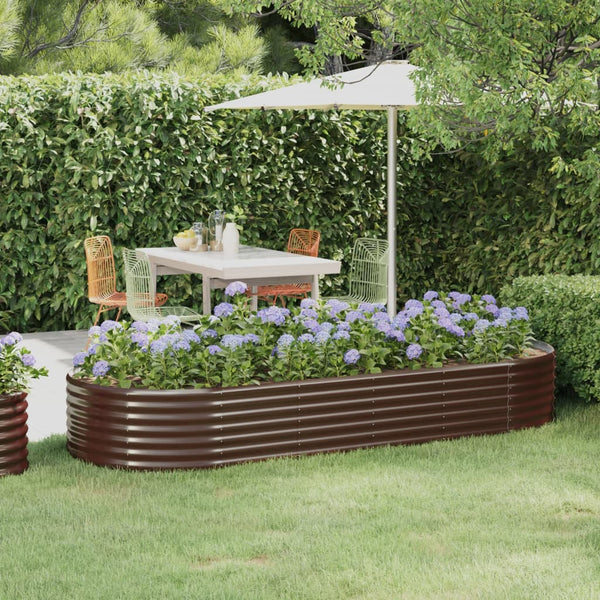 vidaXL Raised Garden Bed Galvanized Steel 249x100x36 cm Brown