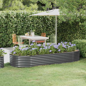 vidaXL Raised Garden Bed Galvanized Steel 249x100x36 cm Anthracite