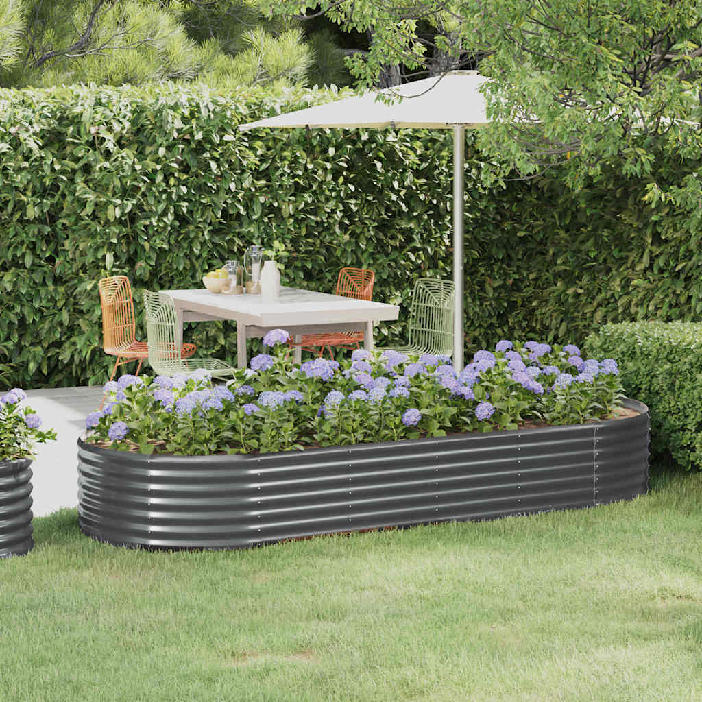 vidaXL Raised Garden Bed Galvanized Steel 249x100x36 cm Anthracite