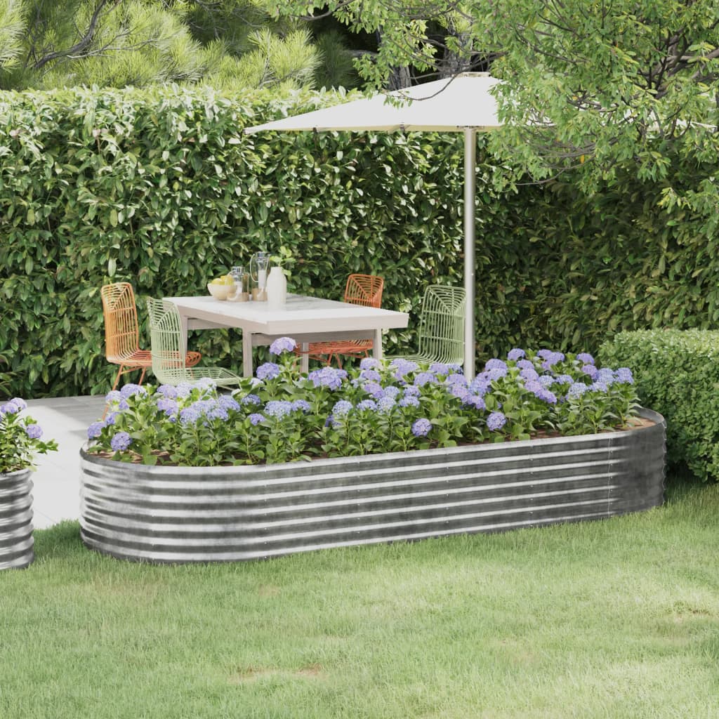 vidaXL Raised Garden Bed Galvanized Steel 249x100x36 cm Silver
