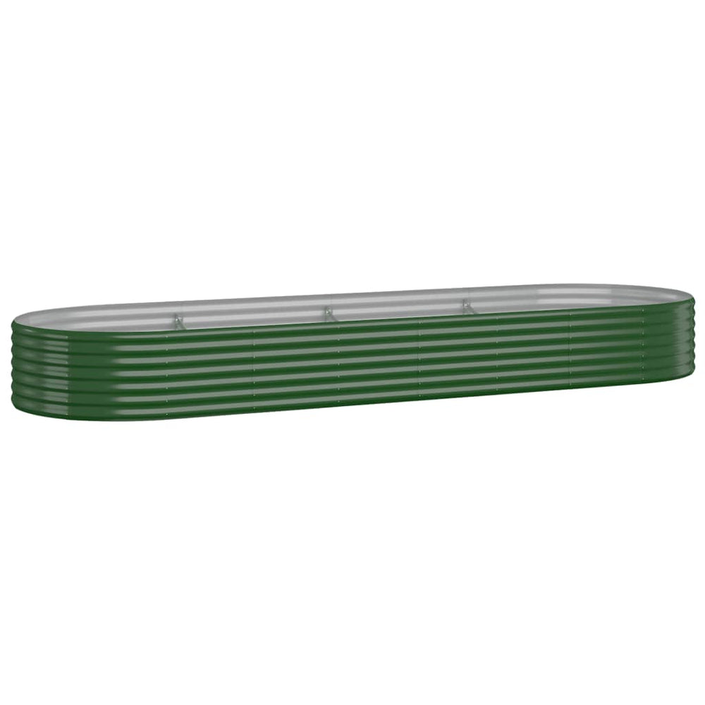 vidaXL Raised Garden Bed Galvanized Steel 322x100x36 cm Green