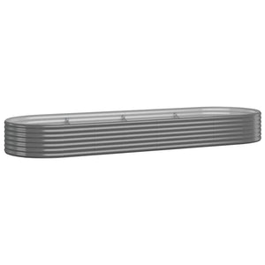 vidaXL Raised Garden Bed Galvanized Steel 322x100x36 cm Gray