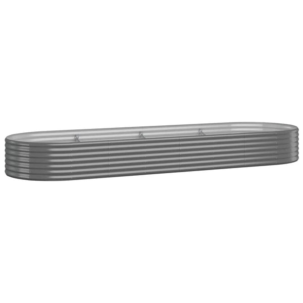 vidaXL Raised Garden Bed Galvanized Steel 322x100x36 cm Gray
