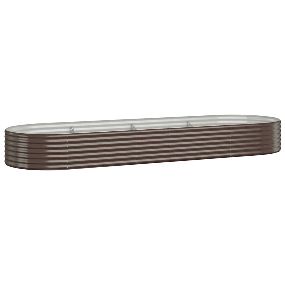 vidaXL Raised Garden Bed Galvanized Steel 322x100x36 cm Brown