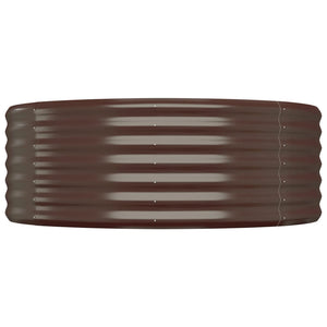 vidaXL Raised Garden Bed Galvanized Steel 322x100x36 cm Brown