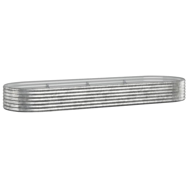 vidaXL Raised Garden Bed Galvanized Steel 322x100x36 cm Silver