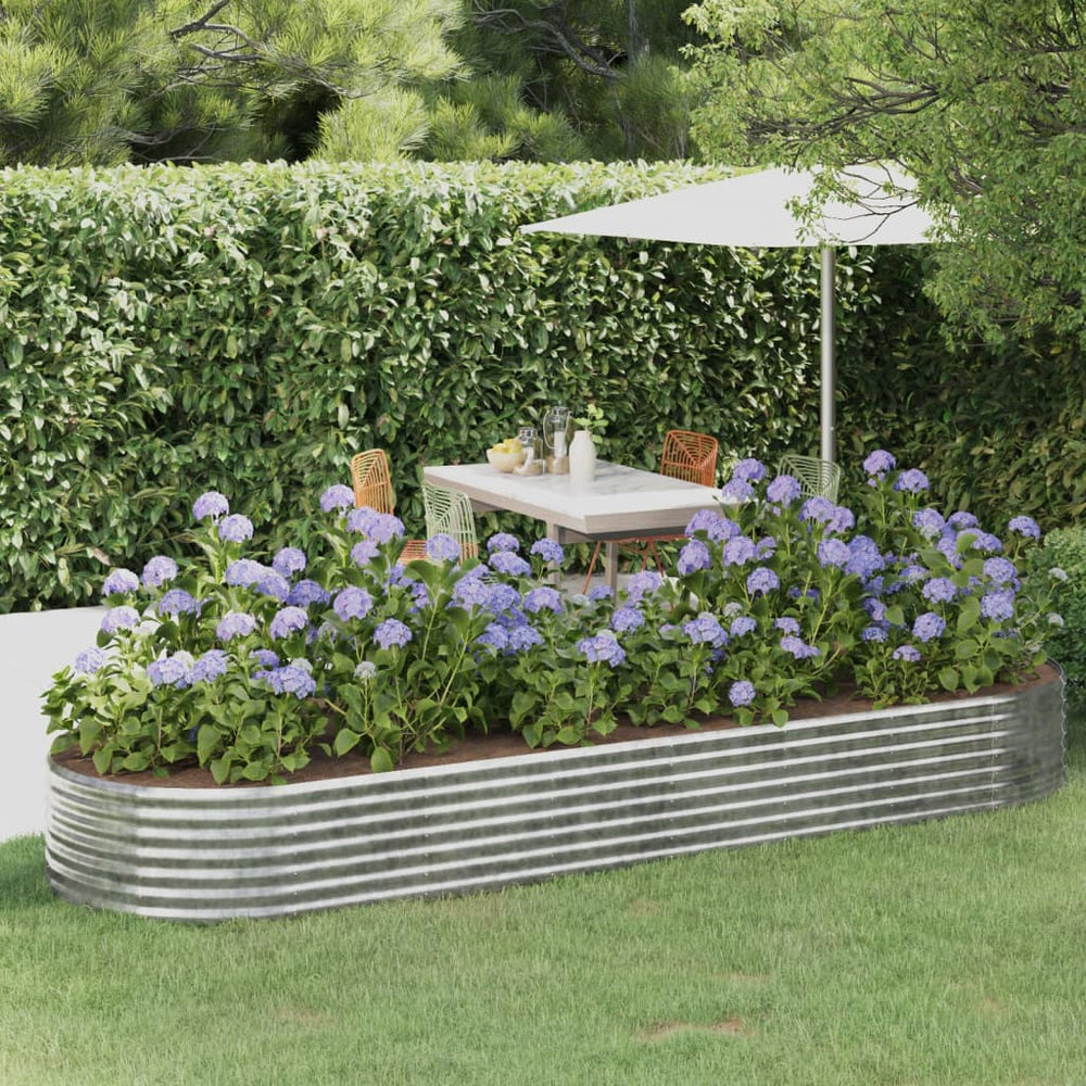 vidaXL Raised Garden Bed Galvanized Steel 322x100x36 cm Silver