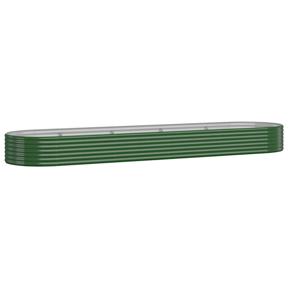 vidaXL Raised Garden Bed Galvanized Steel 396x100x36 cm Green