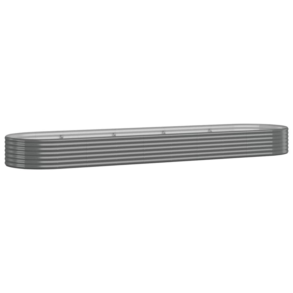 vidaXL Raised Garden Bed Galvanized Steel 396x100x36 cm Grey