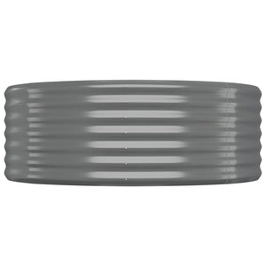 vidaXL Raised Garden Bed Galvanized Steel 396x100x36 cm Grey