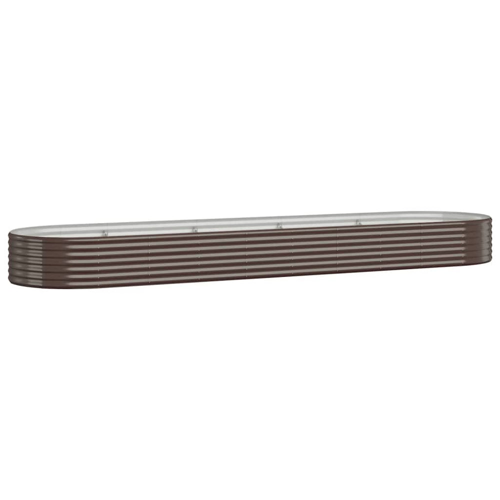 vidaXL Raised Garden Bed Galvanized Steel 396x100x36 cm Brown