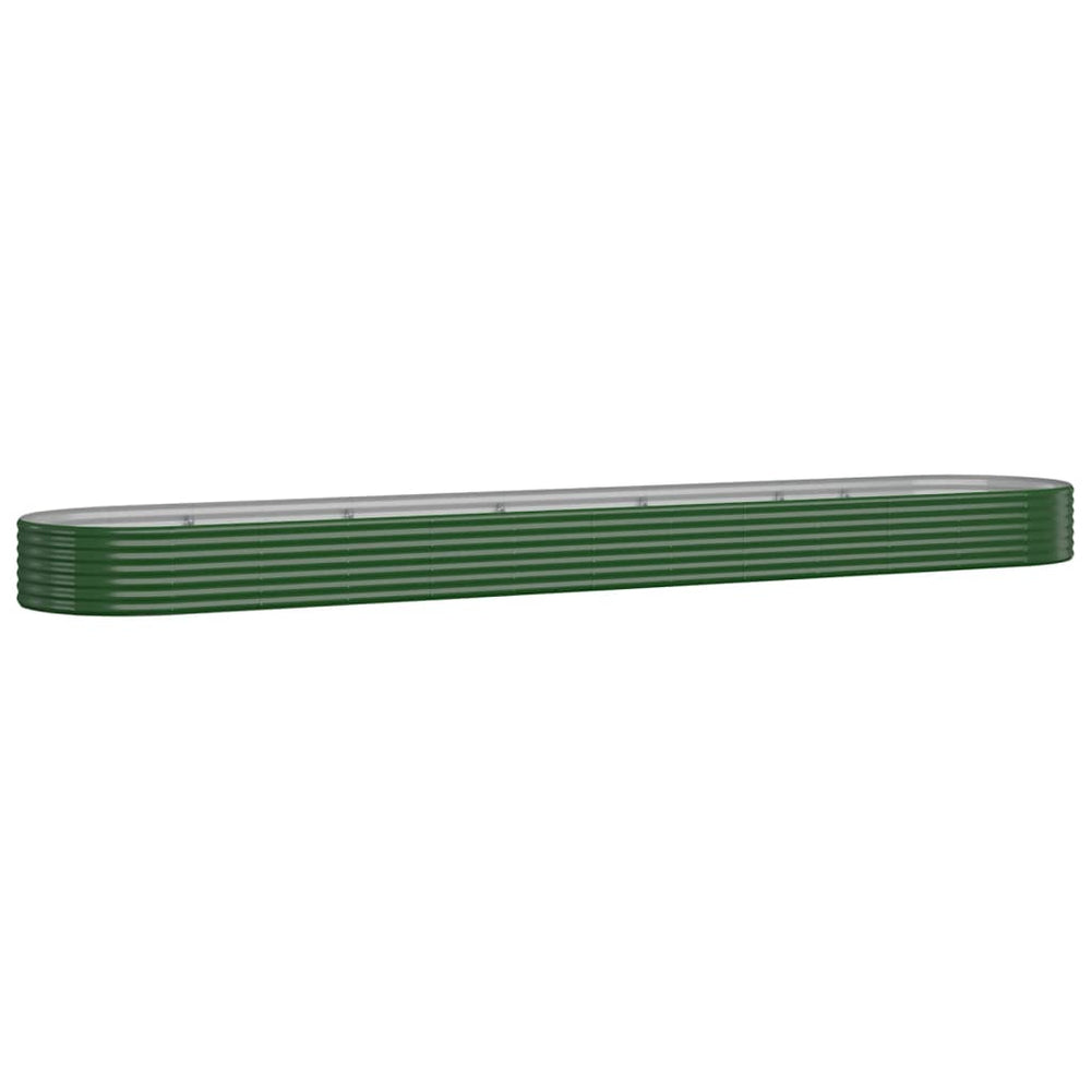 vidaXL Raised Garden Bed Galvanized Steel 507x100x36 cm Green