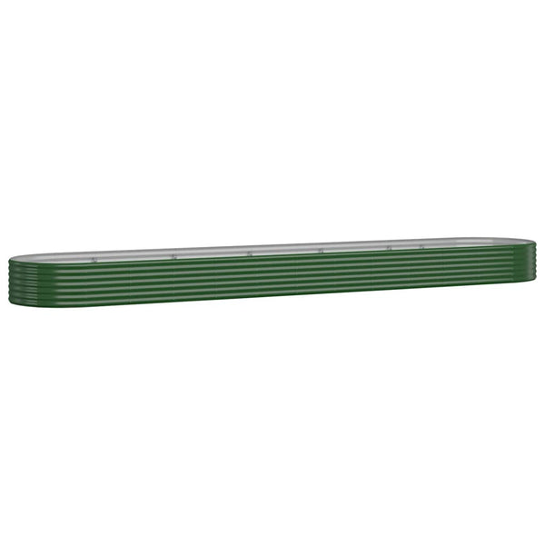 vidaXL Raised Garden Bed Galvanized Steel 507x100x36 cm Green