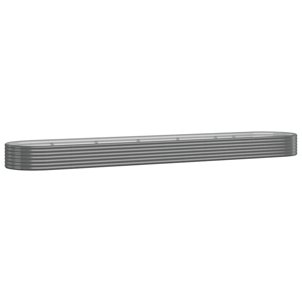 vidaXL Raised Garden Bed Galvanized Steel 507x100x36 cm Gray