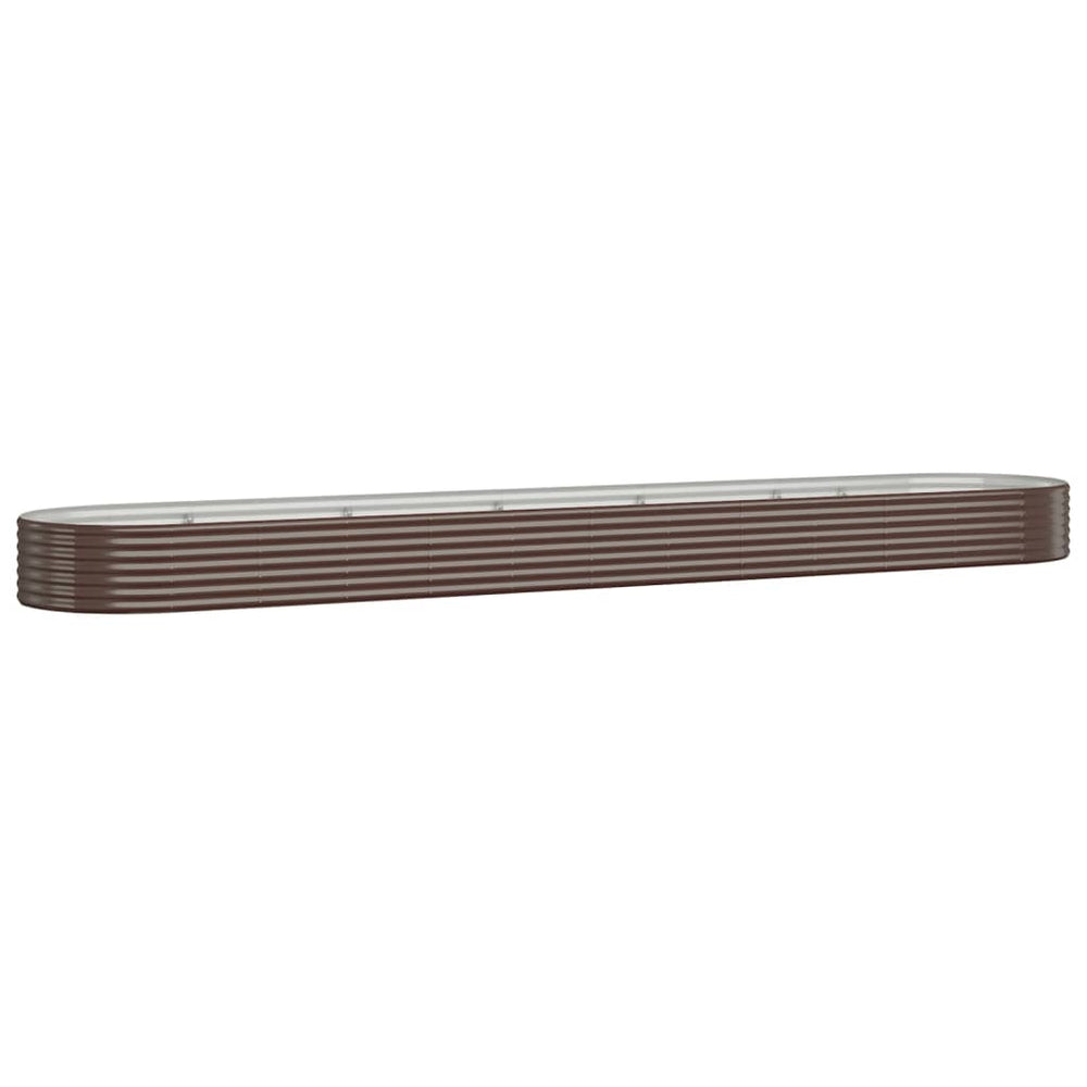 vidaXL Raised Garden Bed Galvanized Steel 507x100x36 cm Brown