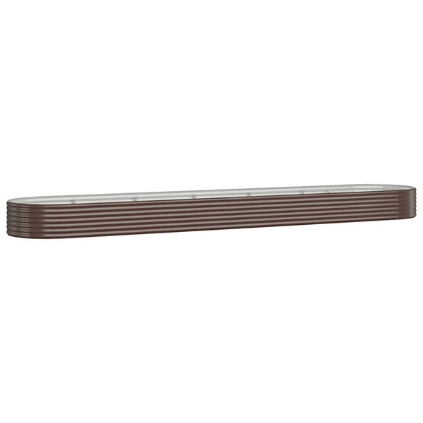 vidaXL Raised Garden Bed Galvanized Steel 507x100x36 cm Brown