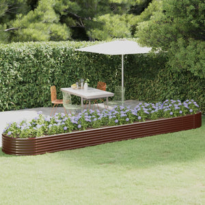 vidaXL Raised Garden Bed Galvanized Steel 507x100x36 cm Brown