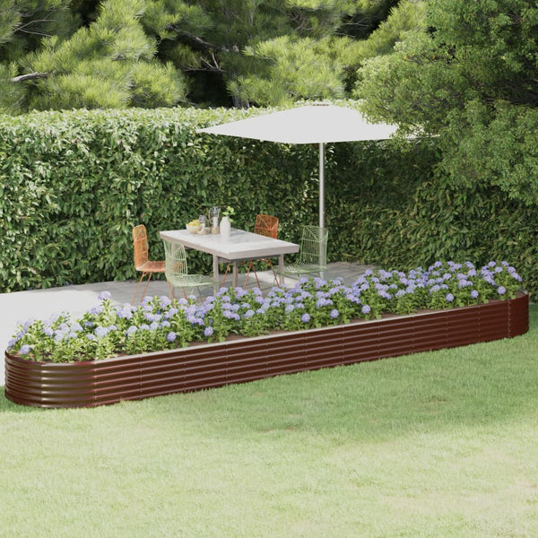 vidaXL Raised Garden Bed Galvanized Steel 507x100x36 cm Brown