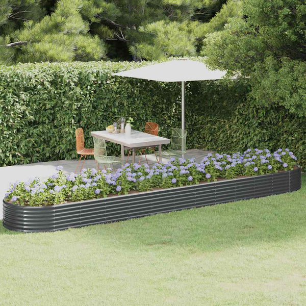 vidaXL Raised Garden Bed Galvanized Steel 507x100x36 cm Anthracite