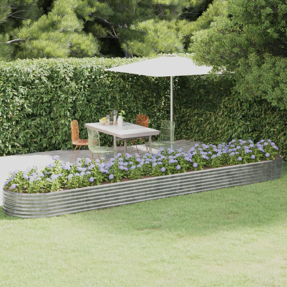 vidaXL Raised Garden Bed Galvanized Steel 507x100x36 cm Silver