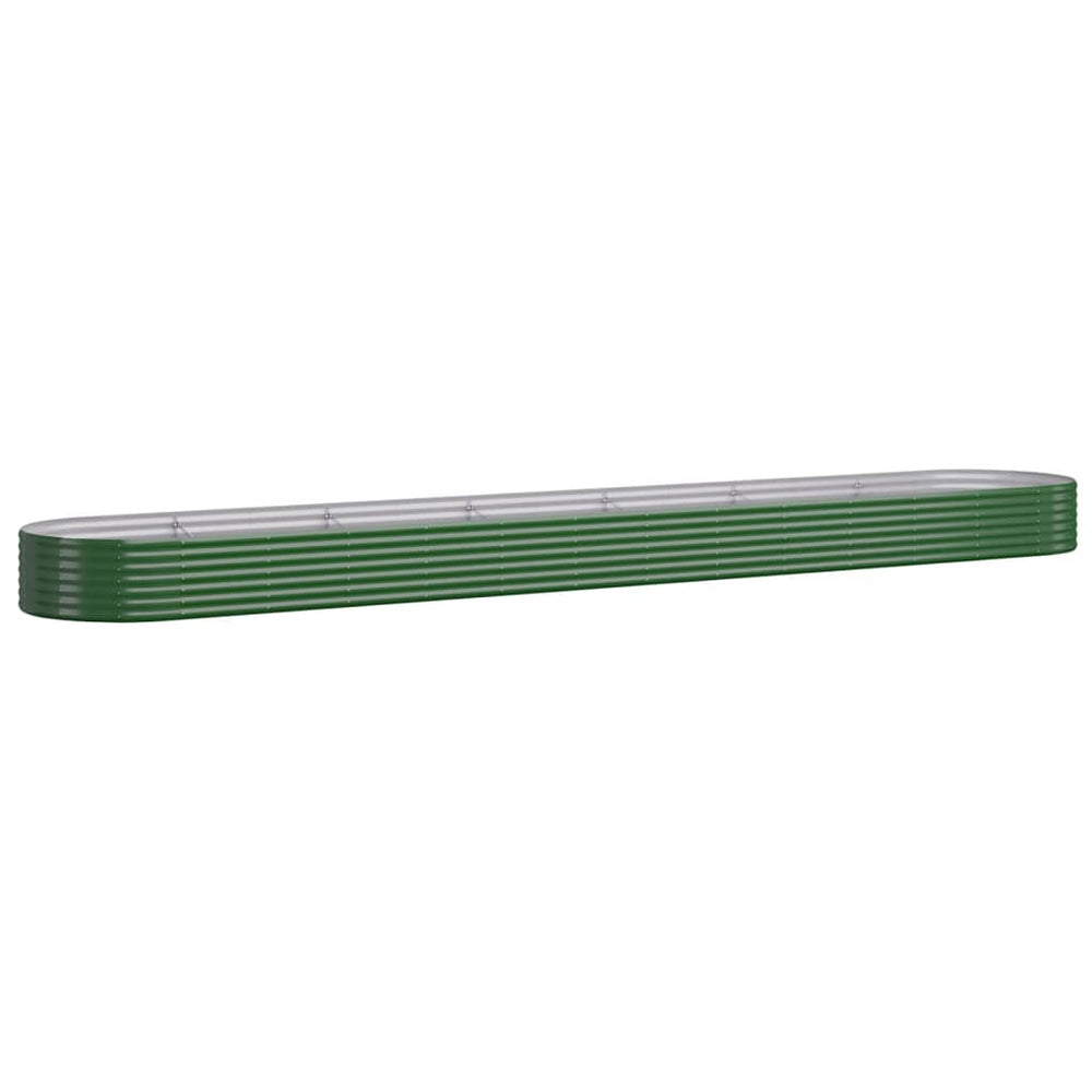 vidaXL Raised Garden Bed Galvanized Steel 544x100x36 cm Green