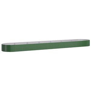 vidaXL Raised Garden Bed Galvanized Steel 544x100x36 cm Green