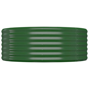vidaXL Raised Garden Bed Galvanized Steel 544x100x36 cm Green