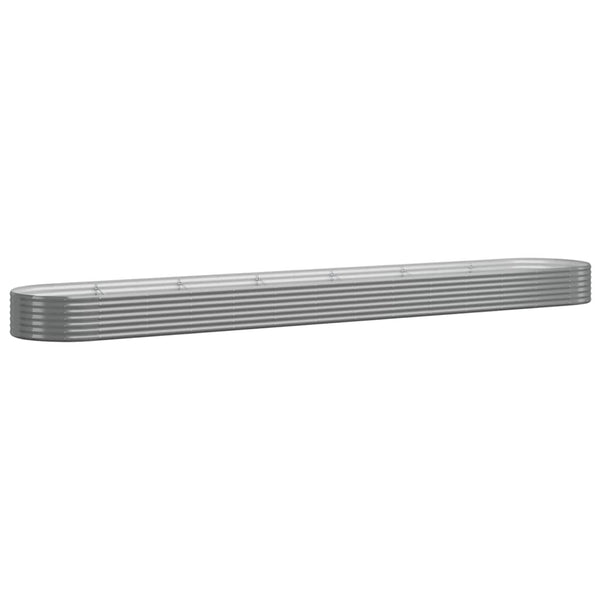 vidaXL Raised Garden Bed Galvanized Steel 544x100x36 cm Grey