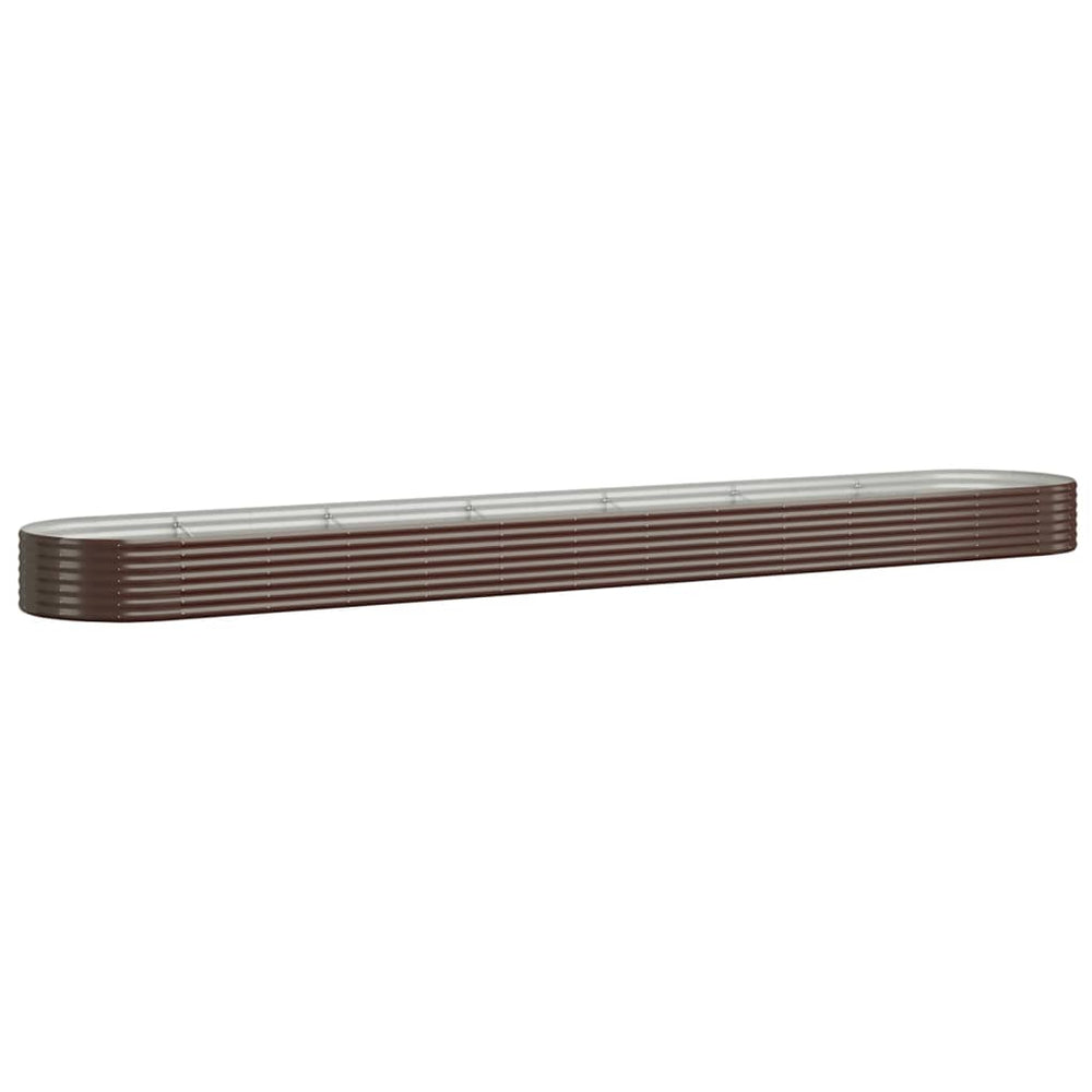 vidaXL Raised Garden Bed Galvanized Steel 544x100x36 cm Brown