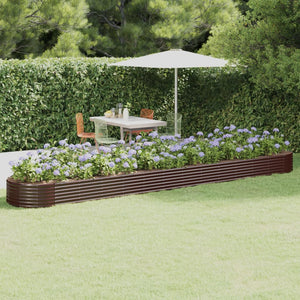 vidaXL Raised Garden Bed Galvanized Steel 544x100x36 cm Brown