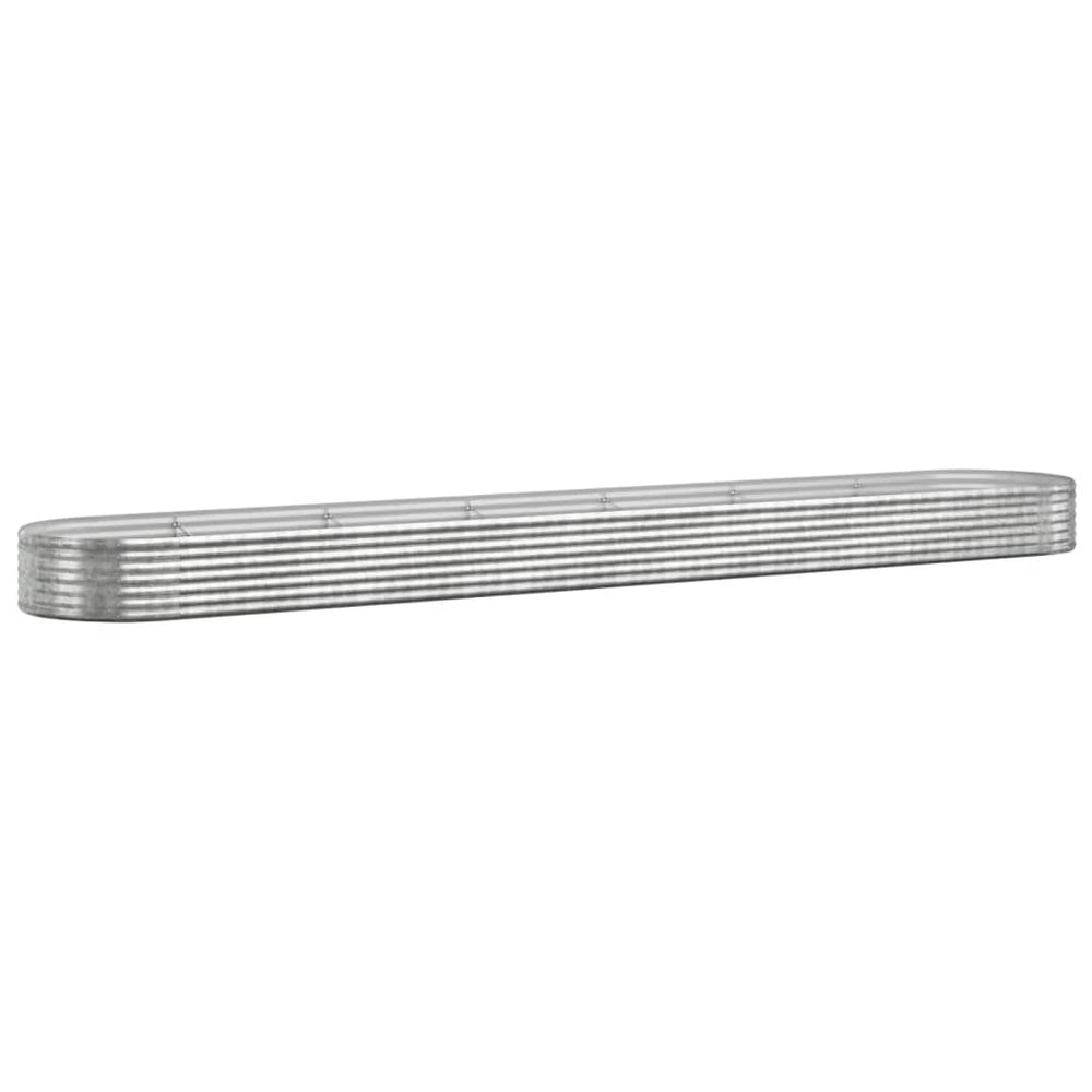 vidaXL Raised Garden Bed Galvanized Steel 544x100x36 cm Silver