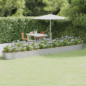 vidaXL Raised Garden Bed Galvanized Steel 544x100x36 cm Silver