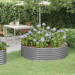 vidaXL Raised Garden Bed Galvanized Steel 140x140x36 cm Grey